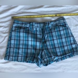 Y2k SO blue plaid shorts
